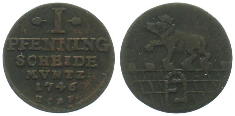 Anhalt Bernburg 1 Pfennig 1746